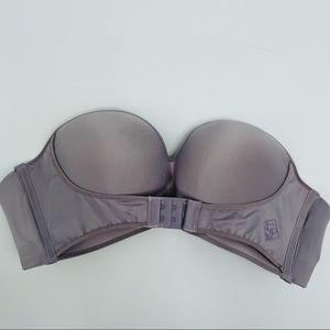Strapless front buckle lift bra grey women’s size 36 C